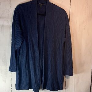Eileen Fisher 1X 100% linen blueCardigan Sweater